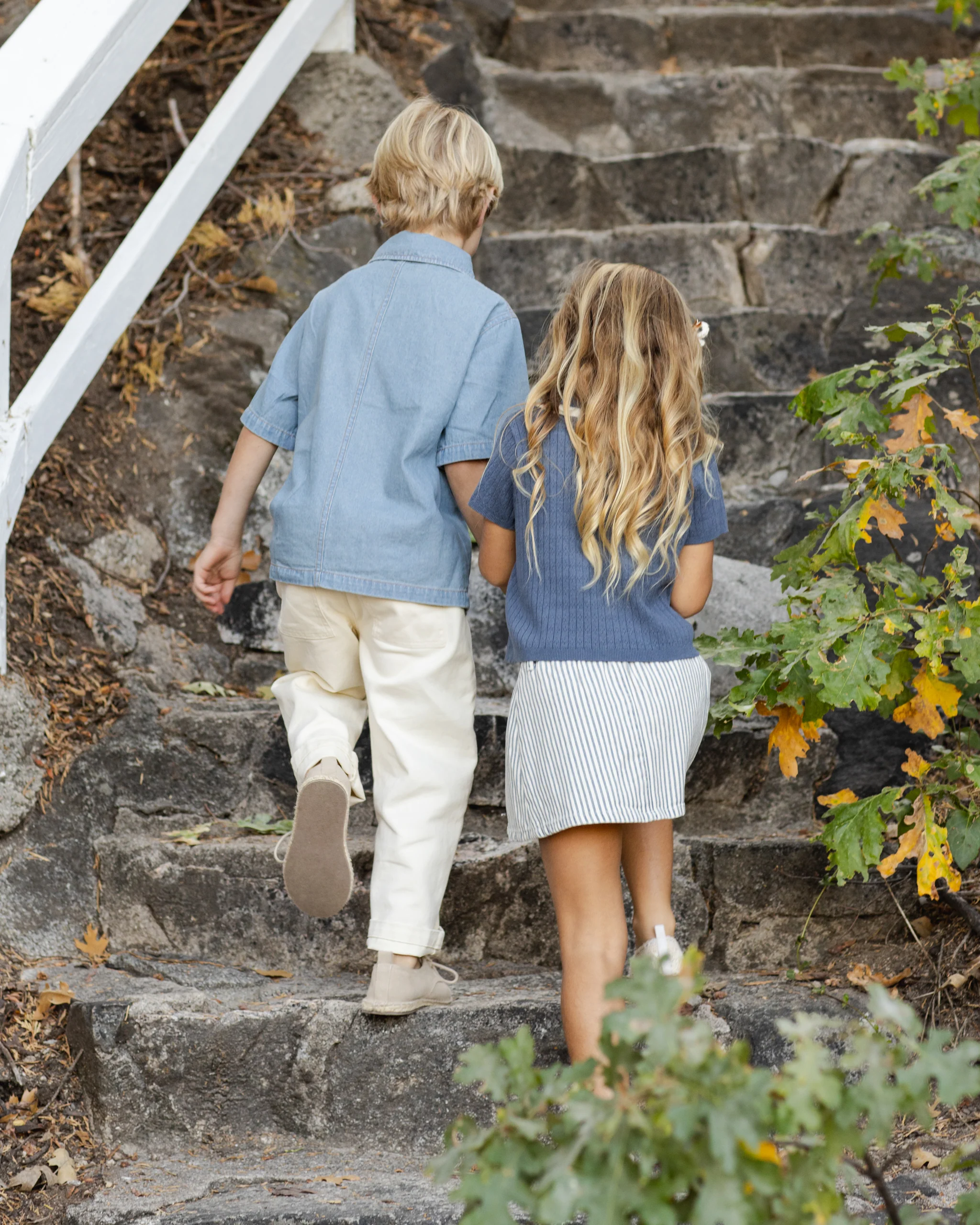 Denim Short Sleeve Overshirt Washed Blue - Image 5