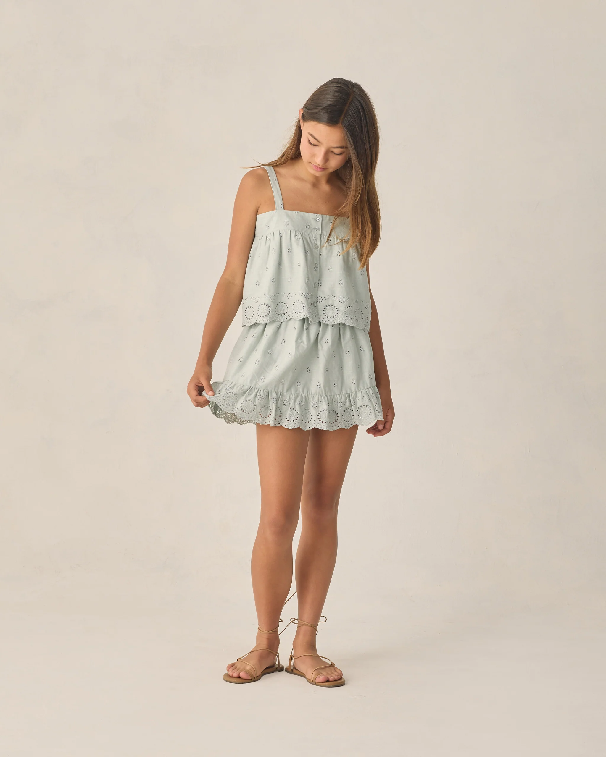 Teen Eyelet Swing Top Seafoam - Image 4